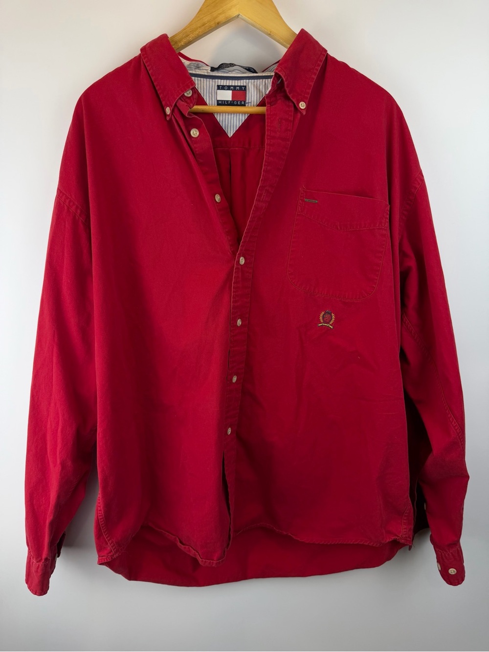 Tommy Hilfiger Vintage Red Button-Up Shirt XL
